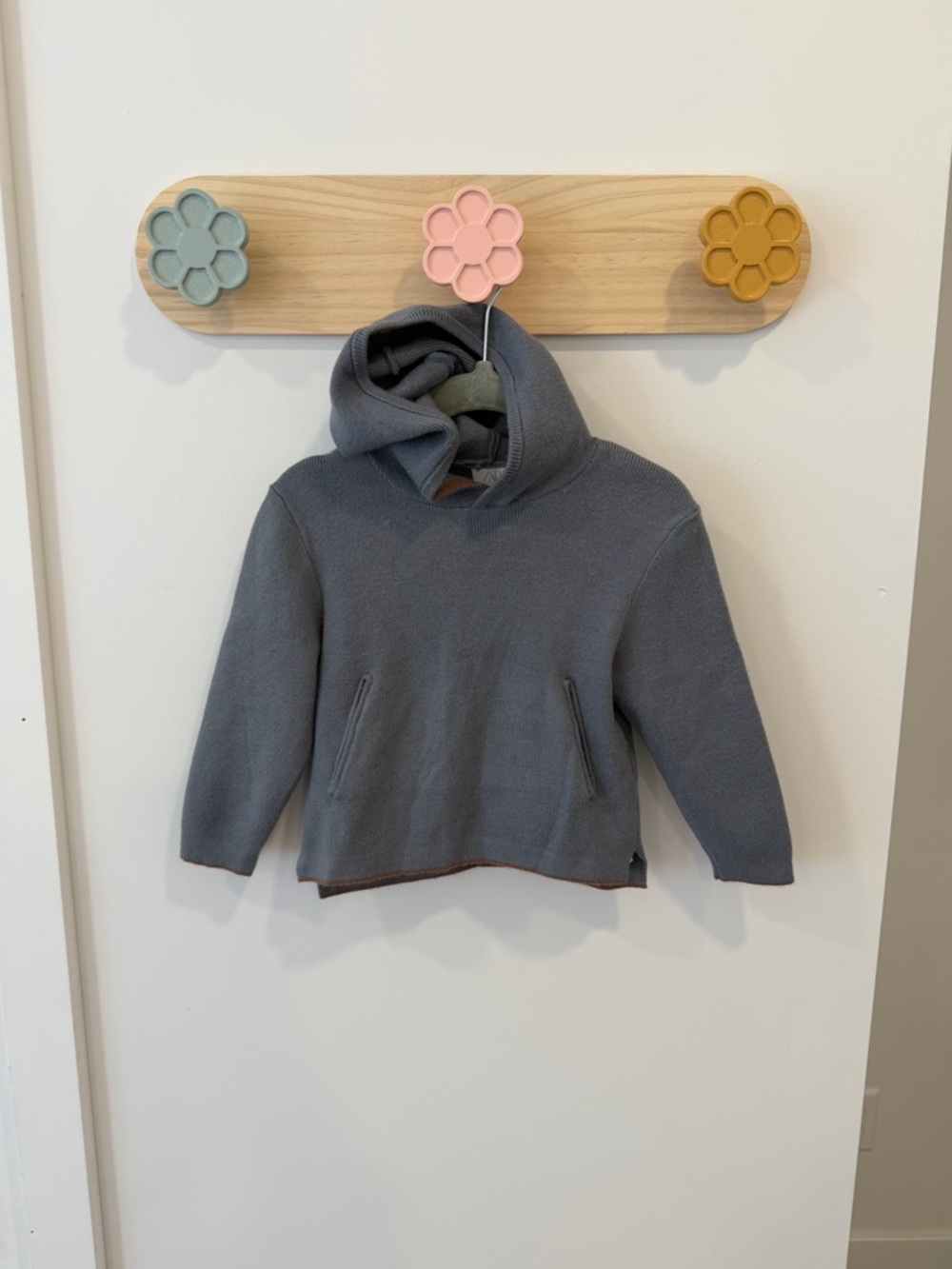Zara Gray Knit Baby Hoodie